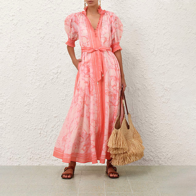 zimmermann summer swim indra swing tie dye ramie maxi dress